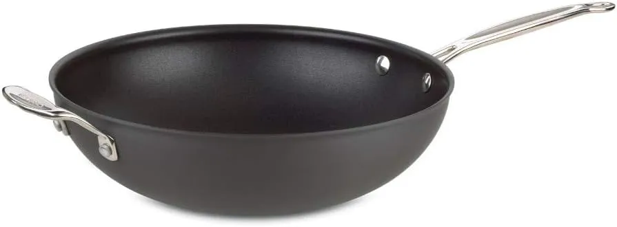 Cuisinart 626-32H Chef's Classic Nonstick Hard Anodized 12.5-Inch Stir Fry Pan, Black/Stainless Steel