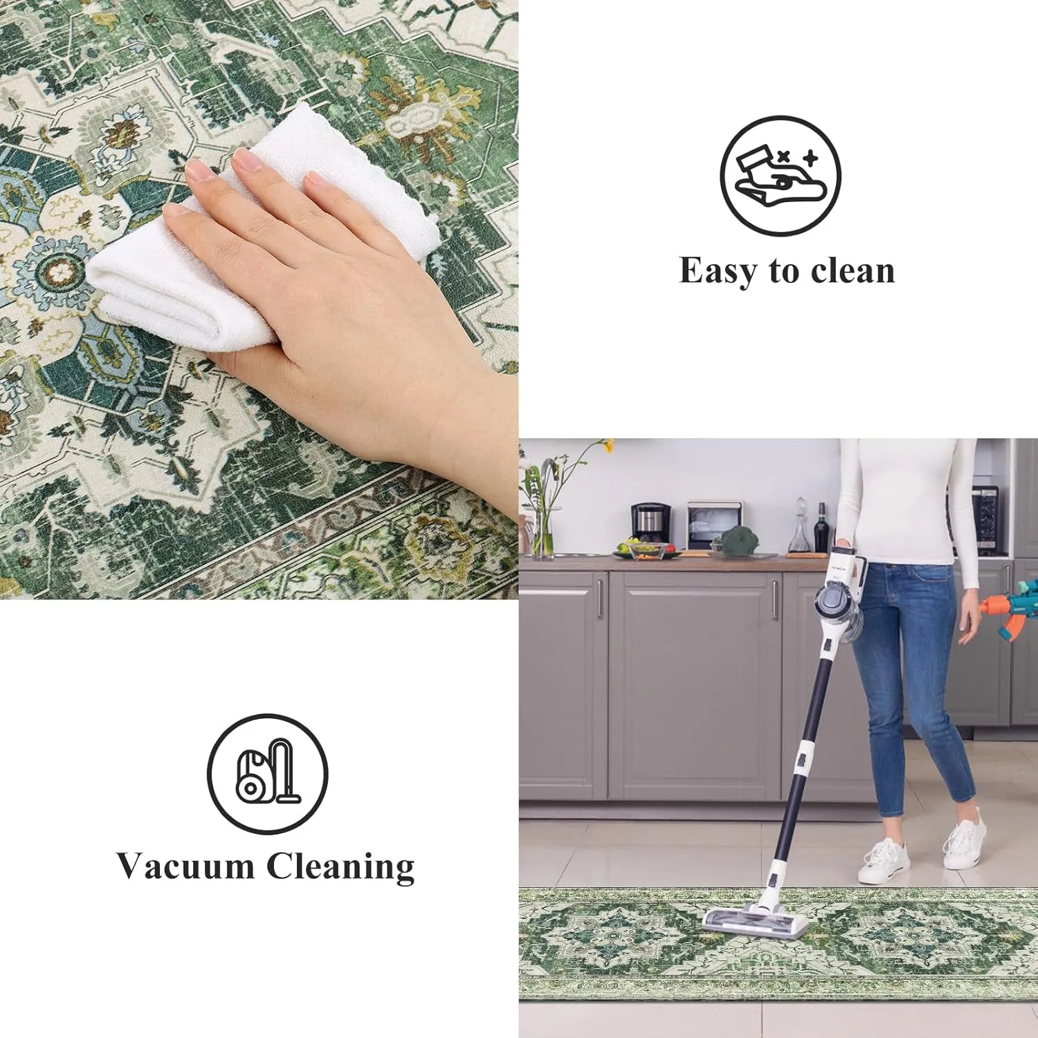 Cushioned Kitchen Rug Sets 3 Piece Anti Fatigue Kitchen Mats for Floor Non Slip Waterproof Kitchen Rugs and Mats Comfort Standing Mat Runner for Home Office,Sink,Laundry