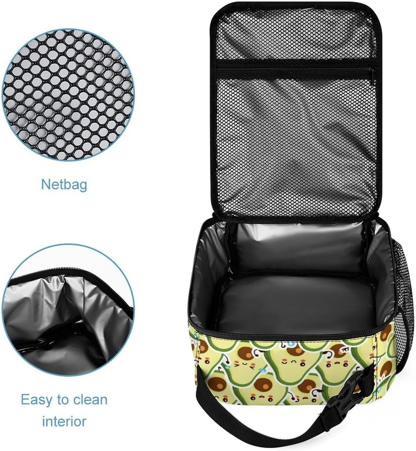 Custom Avocado Backpack with Lunch Box & Pencil Case for Kids Girls Boys School, 16 Inch Cute Avocado Bookbag, School Backpack for Students Children, Lightweight, Large Capacity