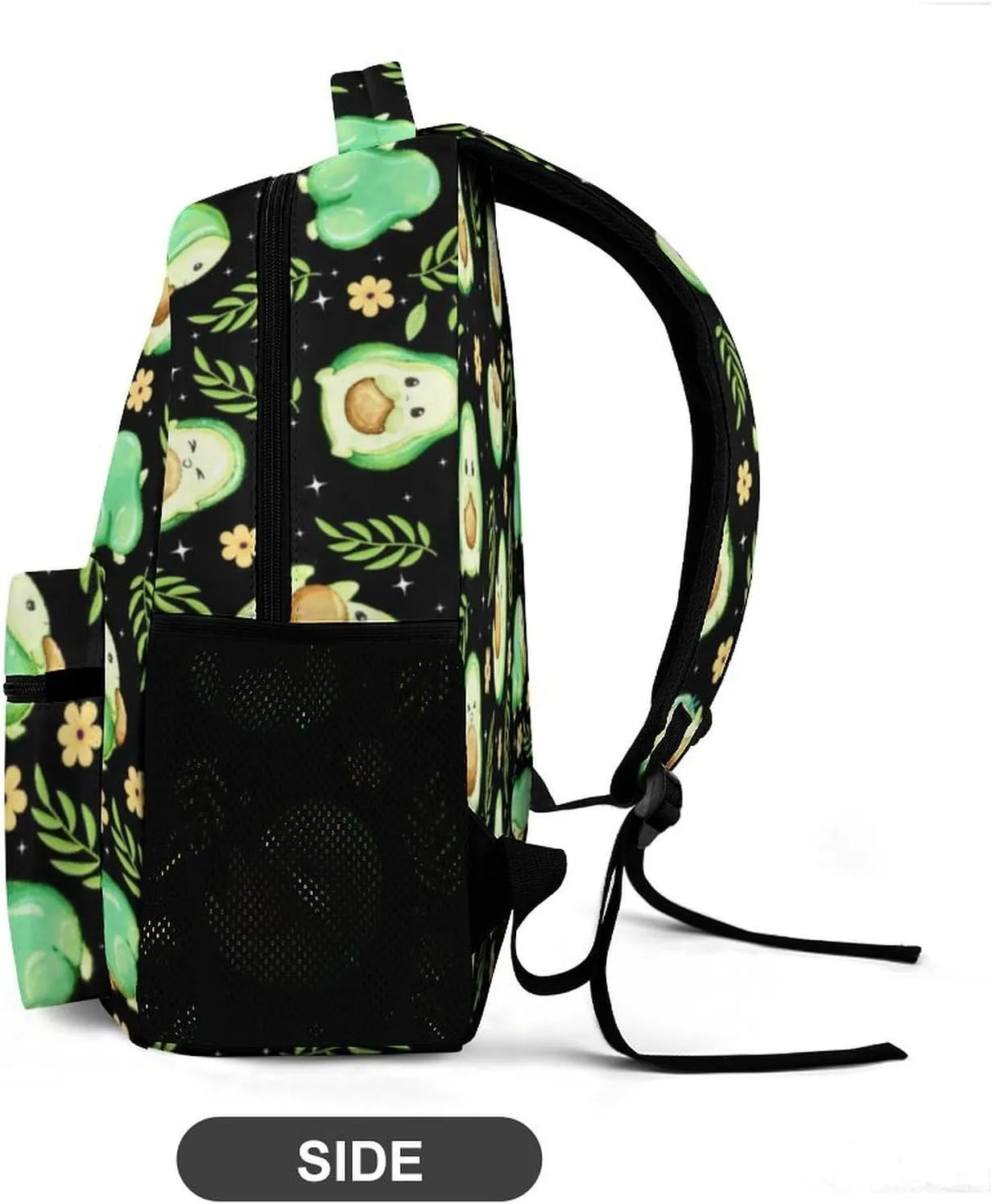 Custom Avocado School Backpack for Kids Girls Boys, 16 Inch Cute Avocado Themed Bookbag, Personalized School Backpack for Students Children, Lightweight, Large Capacity