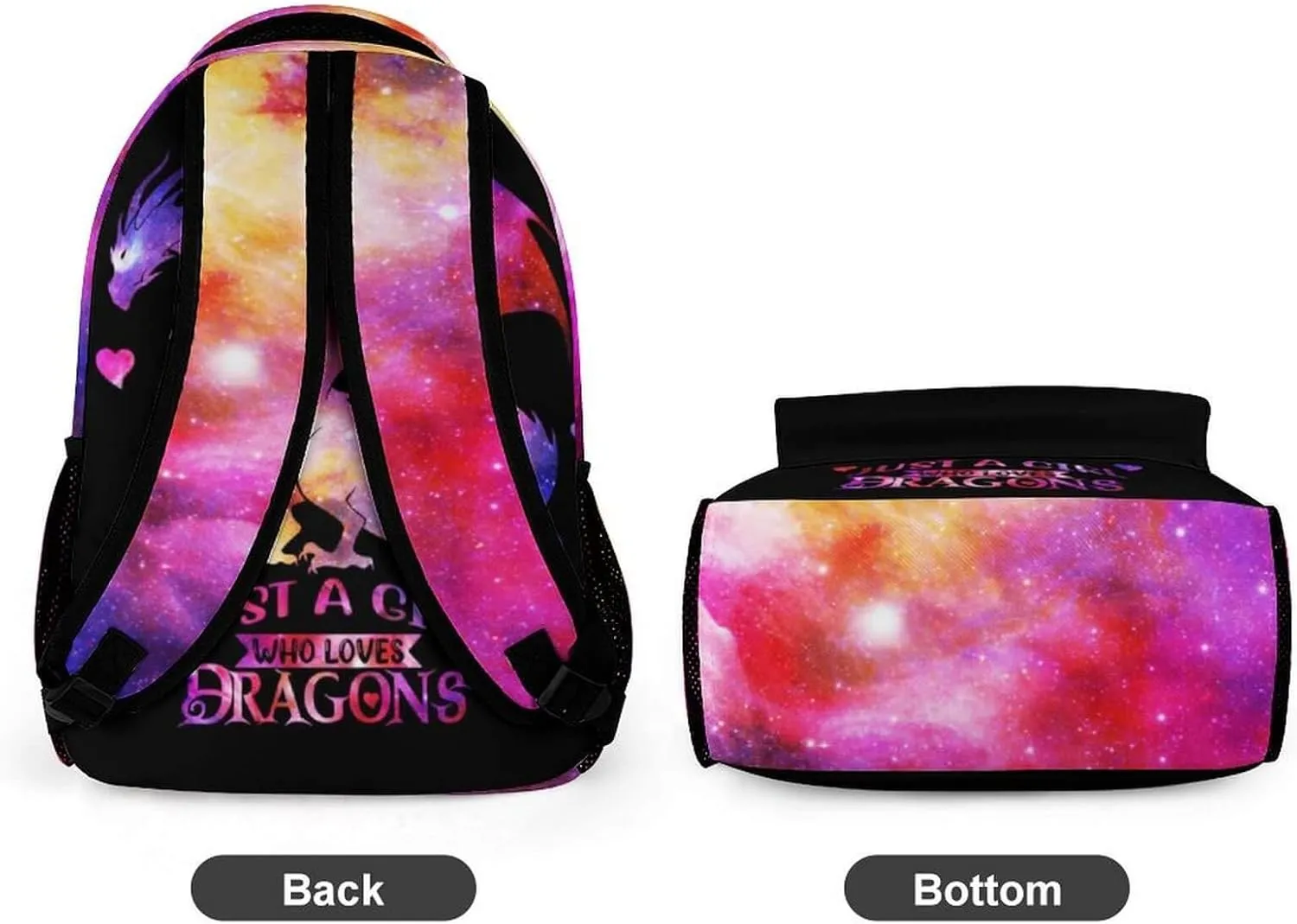 Custom Dragon School Backpack, 16 Inch Cute Dragon Themed Bookbag for Kids Girls Boys, Personalized School Backpack for Students Children, Lightweight, Large Capacity