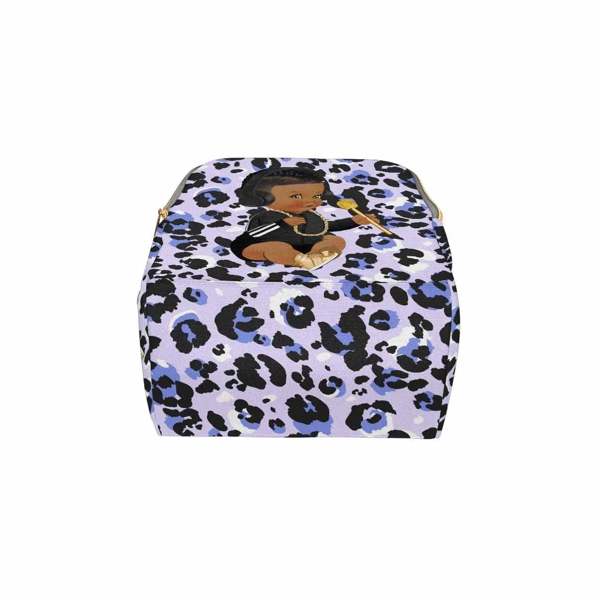Custom Leopard Purple Diaper Bags for Men Personalized African Men Mummy Backpack with Name Personalized Shoulder Bag for Women