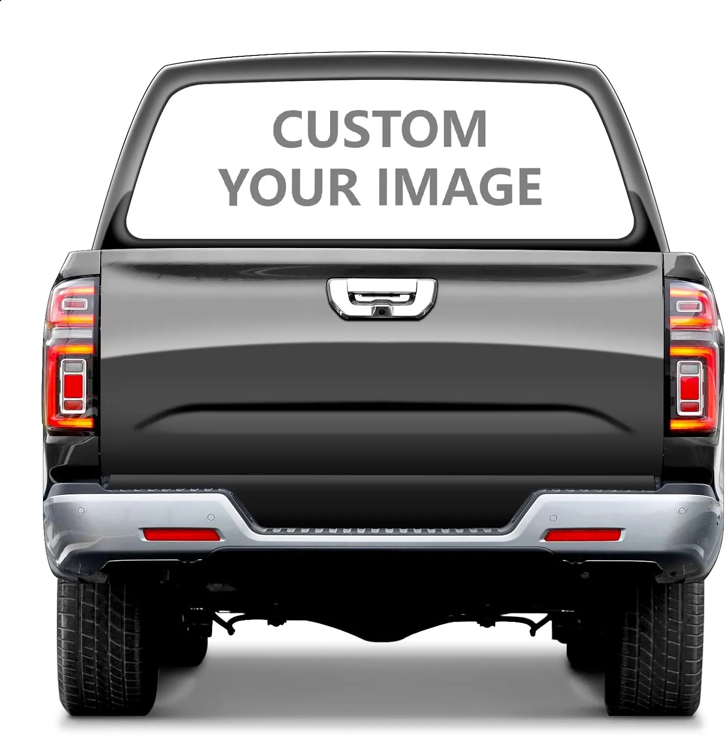 Custom Rear Window Graphic Decals for Trucks - Personalized Pickup Car Stickers 66" x 22" - Perforated Vinyl Film - Design Your Own Back Window Graphic