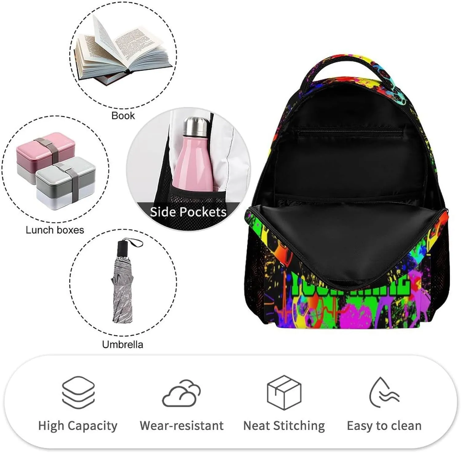 Custom Soccer School Backpack for Kids Girls Boys, 16 Inch Cool Soccer Themed Bookbag, Personality School Backpack for Students Children, sustainable, Lightweight, Large Capacity