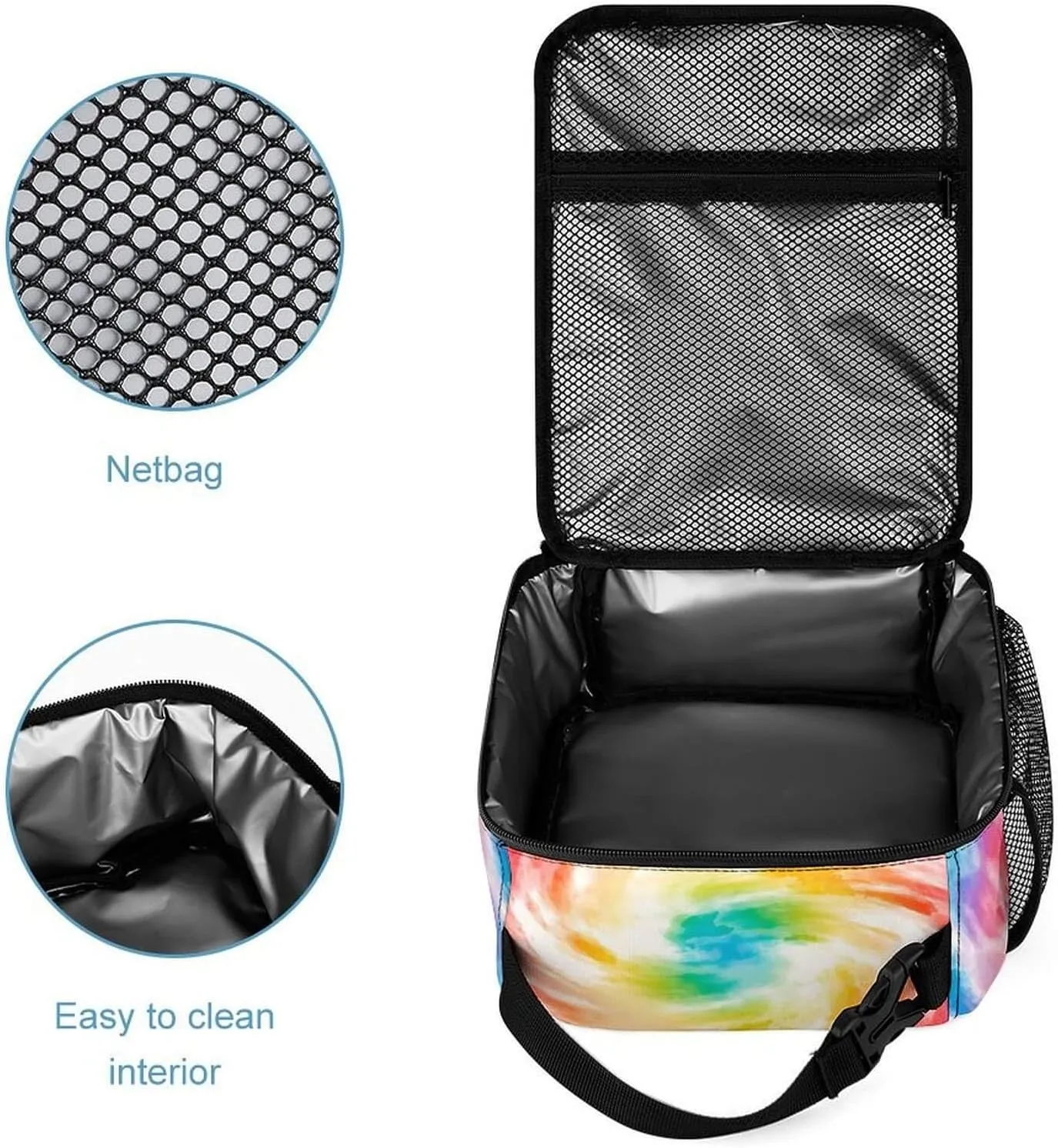 Custom Tie Dye Backpack with Lunch Box & Pencil Case for Kids Girls Boys School, 16 Inch Cute Tie Dye Bookbag, School Backpack for Students Children, Lightweight, Large Capacity