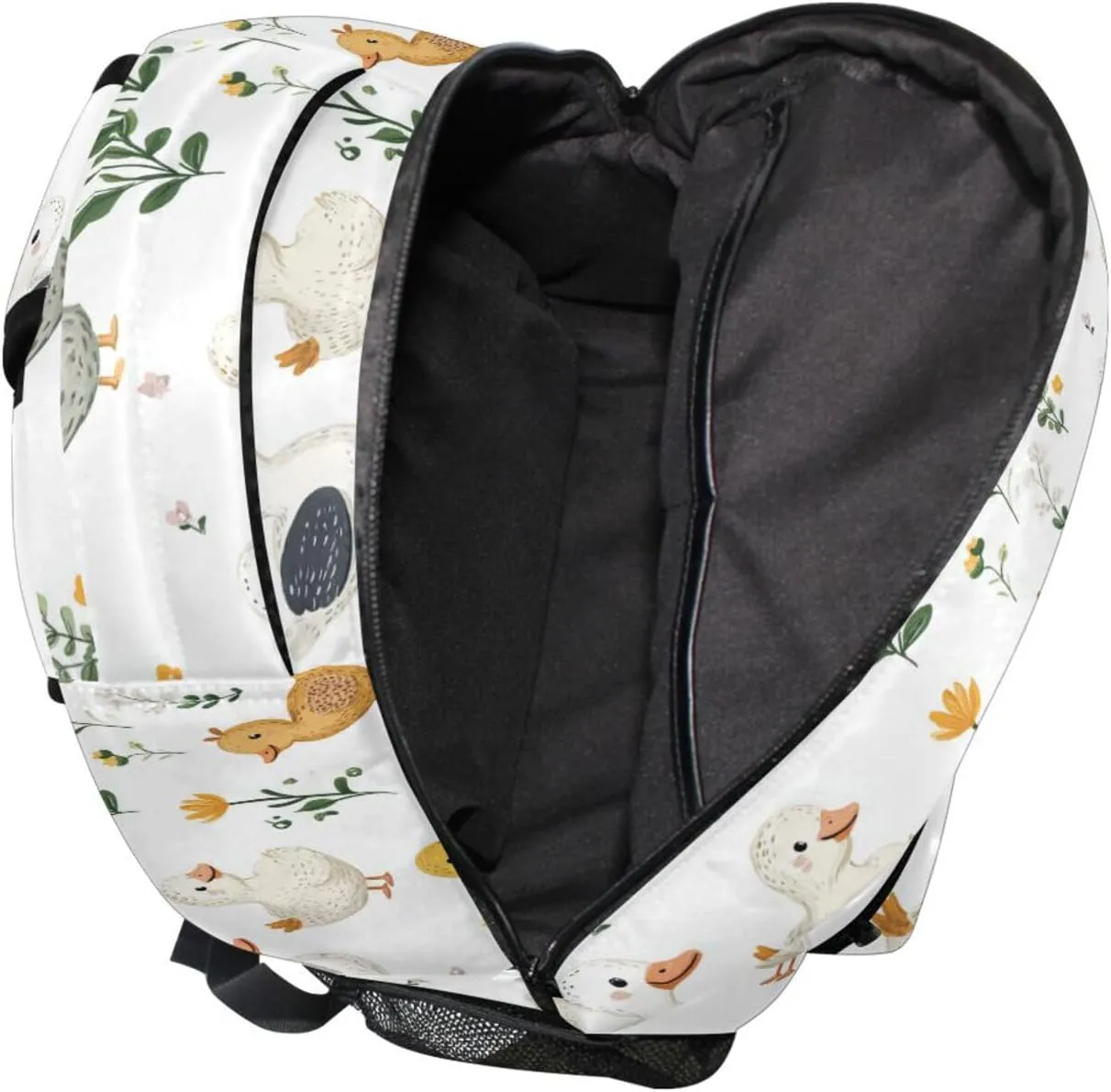 Cute Backpack for Teens Boys Girls Waterproof Laptop Bag with Chest Strap Gift Men & Women Cartoon Cute Pet Duck White