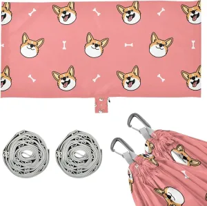 Cute Welsh Corgi Dog Face Camping Hammock with Tree Straps, Portable Lightweight Parachute Hammocks Camping Accessories Gear for Indoor Outdoor Backpacking Travel Hiking Beach