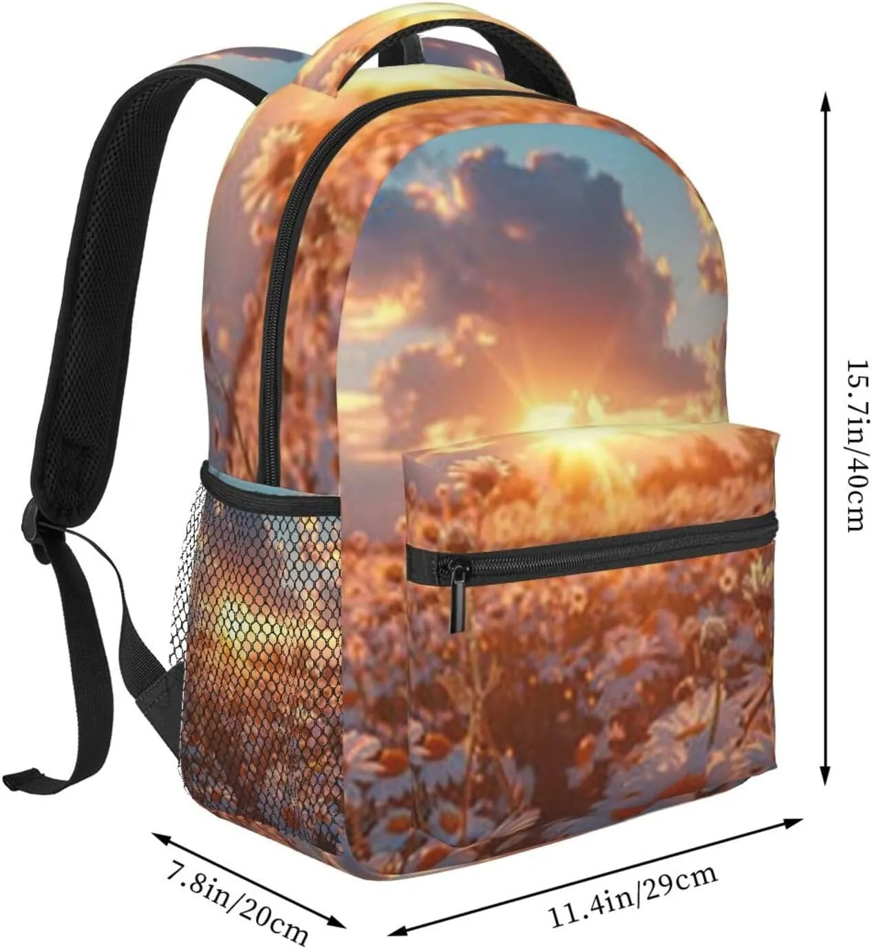 D-aisy Casual Student Backpack With Adjustable Shoulder Straps And Cushioned Back For Comfort Black