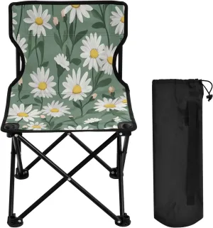 Daisy Portable Outdoor Folding Chair Anti-Slip Padded Oxford Cloth Stool Camping Chair Small for Beach Hiking Fishing Gardening Quad Camp Chair