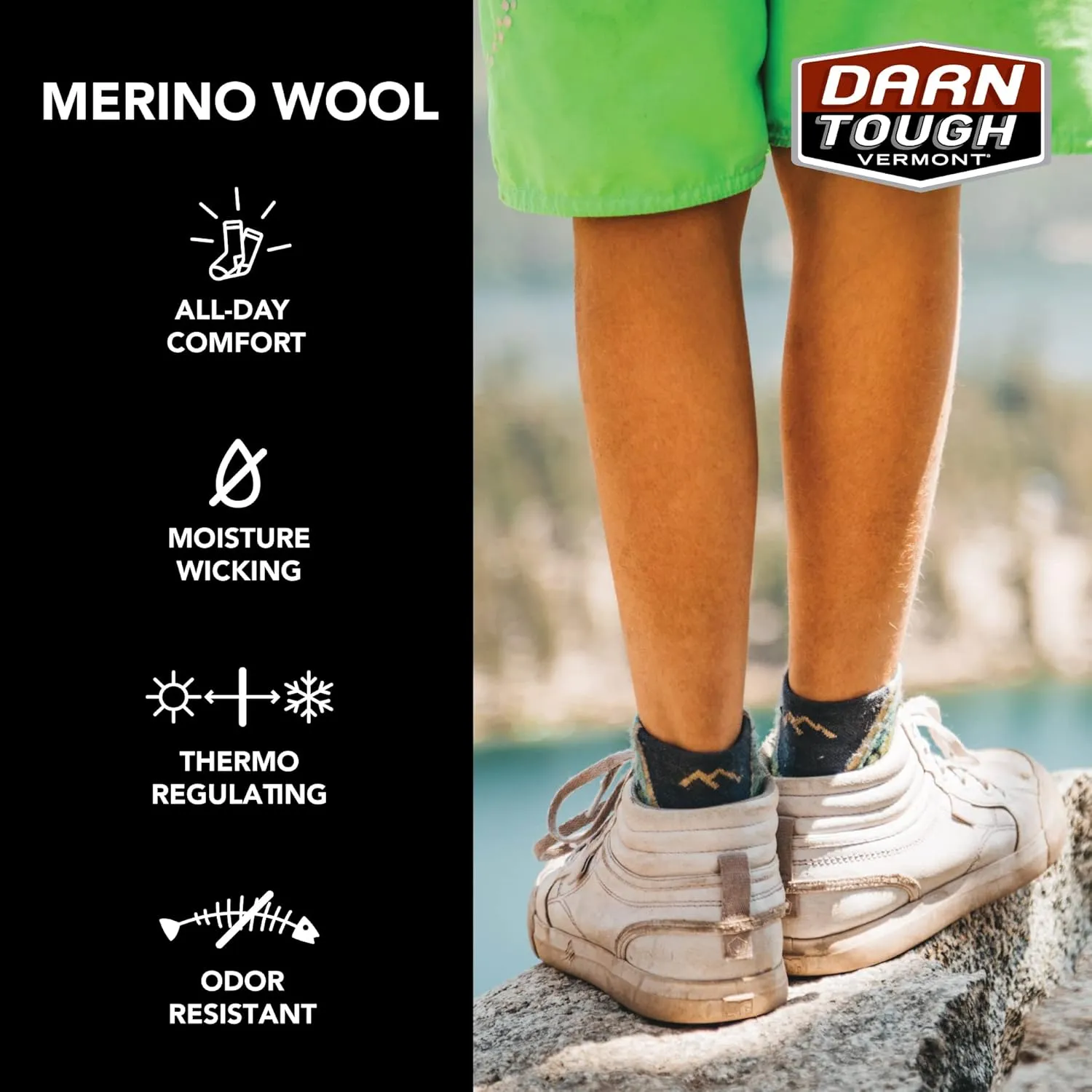 Darn Tough Jr. Quest 1/4 Lightweight with Cushion Sock (Style 3041) -
