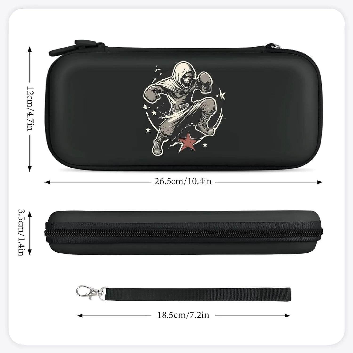 Death Boxing Punch Compatible with Switch Carrying Case Hard Travel Game Bag Pouch with 15 Games Accessories