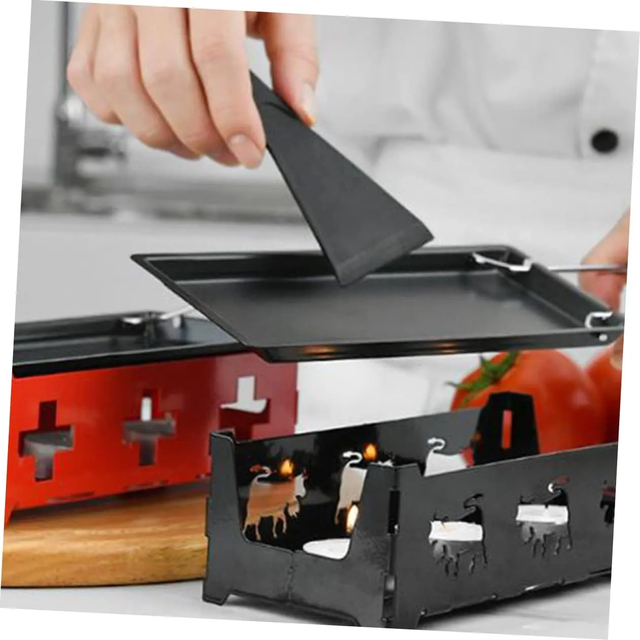 DECHOUS Butter Cheese Grill Non-stick Outdoor Camping Cookware Set Baking Tray Perfect for Kitchen Stove Picnic