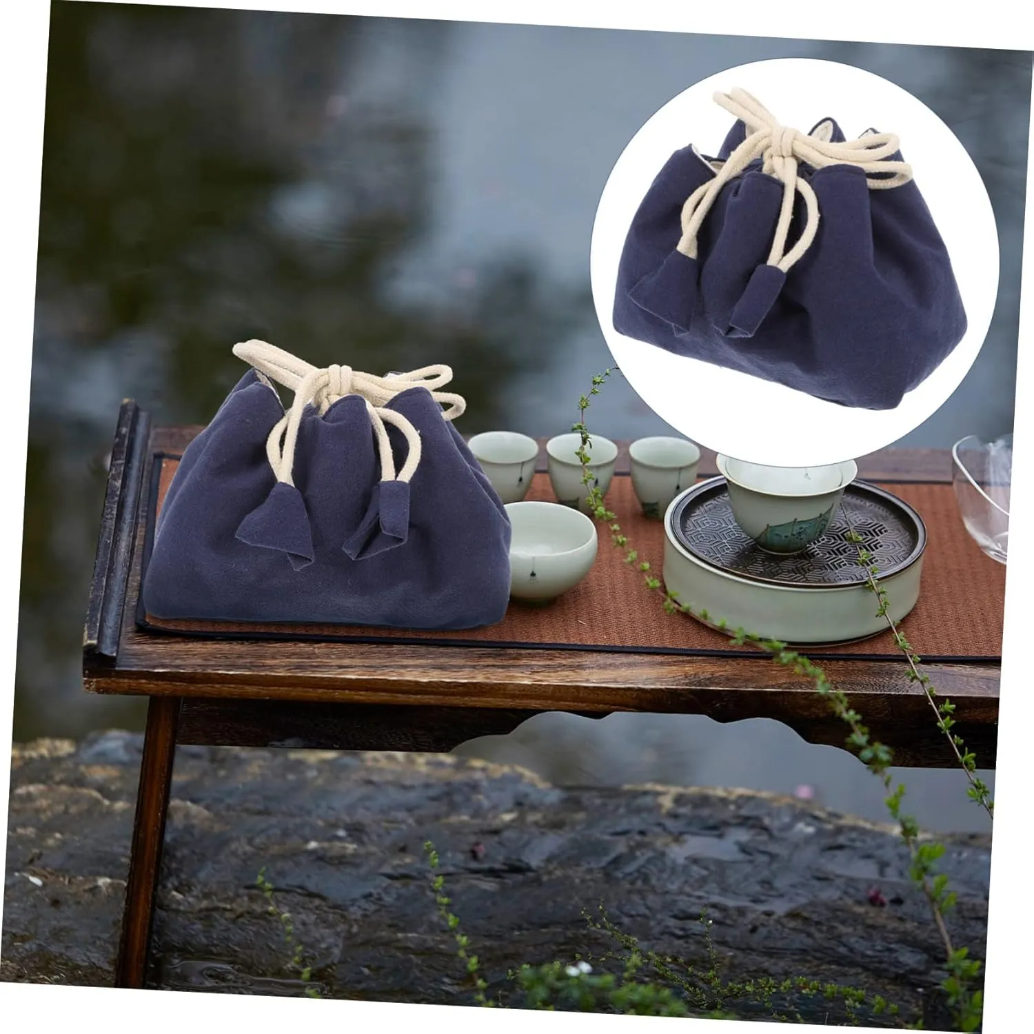 DECHOUS Pcs Japan Style Teapot Set Bag Travel Tea Holder Teaware Storage Compact Teacup Travel Bag
