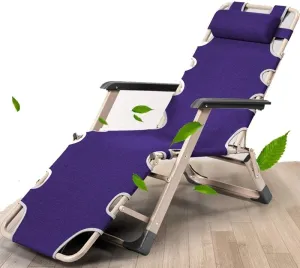 Deck Chair Sun Lounger for Garden Reclining, Recliner, Foldable Outdoor Camping Chair, Adjustable Office Lounge Chair