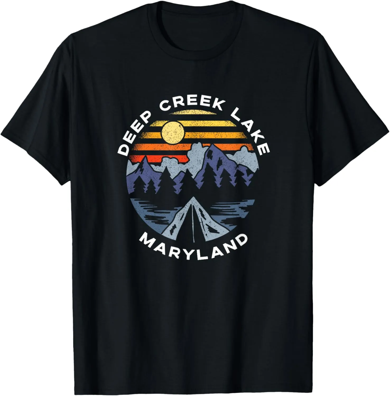 Deep Creek Lake Maryland Mountains Forest Vacation Souvenir T-Shirt