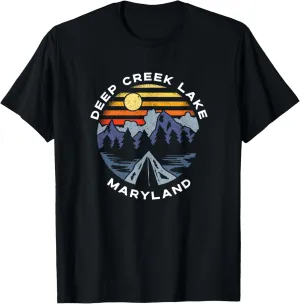 Deep Creek Lake Maryland Mountains Forest Vacation Souvenir T-Shirt