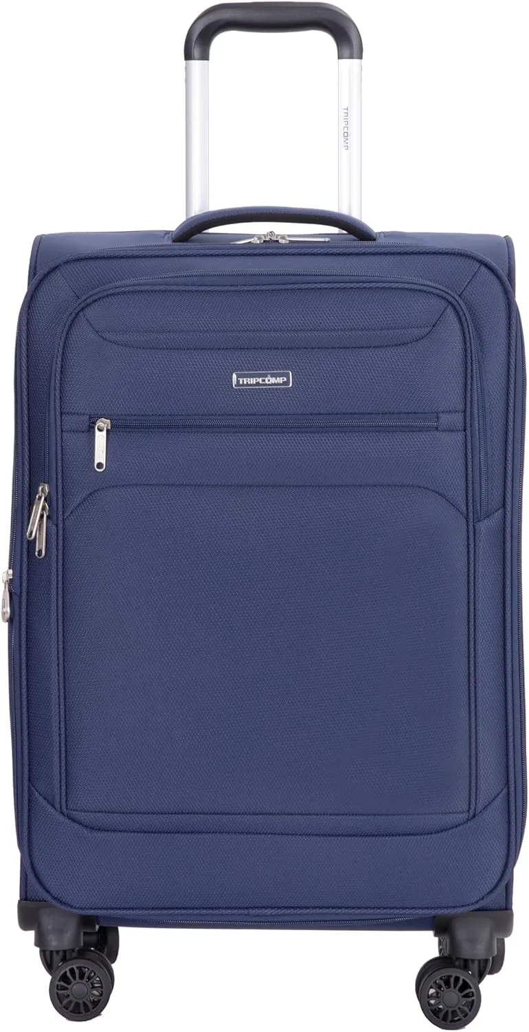 DEINPPA 5-Piece Set (18/23/27/Travelbag/toiletry bag),Softshell Suitcase Spinner Wheels Terylene Polyester Luggage Sets Carry On Suitcase Luggage Lightweight Durable Suitcase BLUE