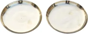 DeKulture Ayurveda Kansa Platters - Pure Bronze Appetizer & Dessert Plates (Set of 2)