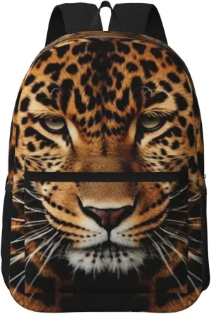 Depict a leopard Travel Backpack for Men & Women 17 inch Laptop Backpack Waterproof Work Back Pack