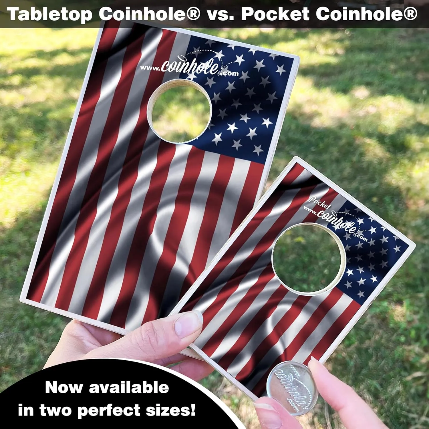 Desktop Coin Bouncing Party Set | Tabletop Cornhole Board | Small Travel Game Includes Coins