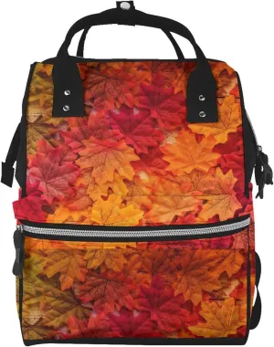 Diaper Bag Backpack For Women, Autumn Leaf Waterproof Multifunction Travel Pack Maternity Baby Changing Bags, Nappy Baby Bags With Multi-Function For Baby