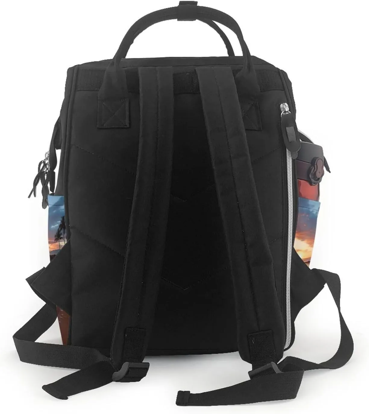 Diaper Bag Nappy Backpack Baby Bag Chickens and Farm Mummy Backpack Multifunction Changing Bags for Travel, Beach Maui Hawaii Sunset Sea Waves Clouds, One Size