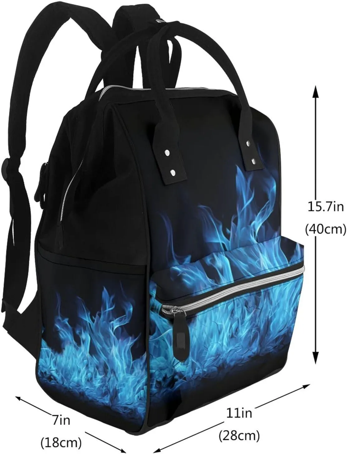 Diaper Bag Nappy Backpack Baby Bag Las Vegas night view Mummy Backpack Multifunction Changing Bags for Travel, Blue Flame, One Size