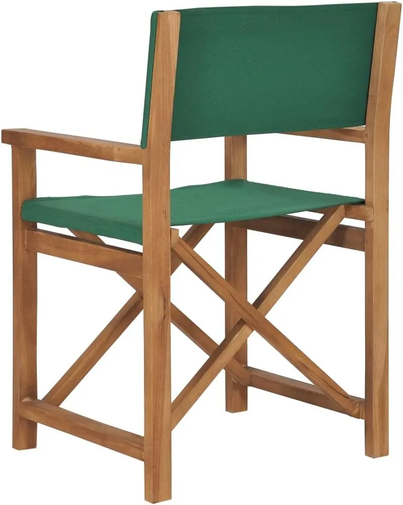 Director's Chair,Outdoor Folding Chair,Lawn Chair,Porch Chairs,Tanning Chairs for Outside,Portable Camping Chair,for Garden, Lawn, Backyard, Deck, Pool Side, Fire Pit, Solid Teak Wood Green
