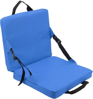 Diydeg Portable Stadium Seat Cushion, Outdoor Folding Padded Floor Chair with Back Support, Storage Pocket & Adjustable Strap, Lightweight Stadium Bleacher Seat for Sporting Events,