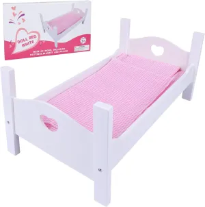 Doll Furniture Accessories for American Girl Dolls-Miniature Furniture Set, Realistic Dollhouse Furniture for Kids, Non-Toxic & Easy to Assemble,Perfect for Imaginative Play (White Doll Bed)