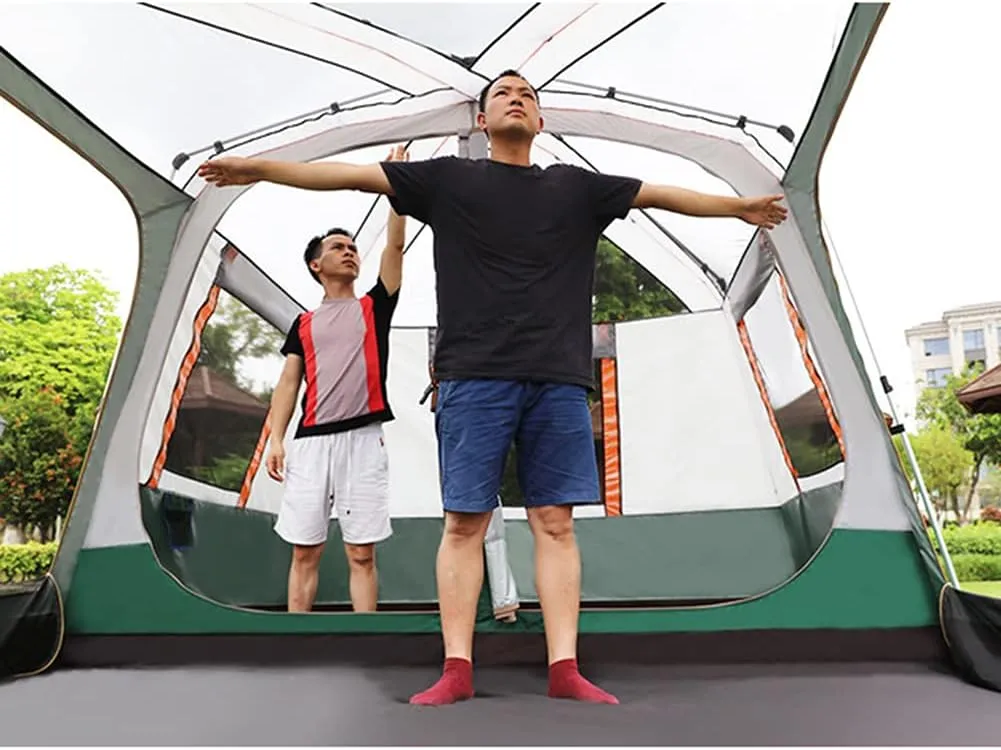 Dome Tent with Porch Automatic Pop Up Tent Sun Shelter Easy Set Up Double Layer Family Camping Tents with Carrying Bag for Outdoor Camping, Fishing