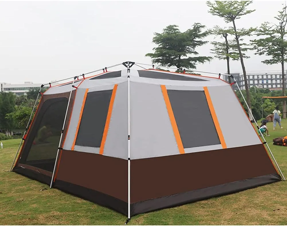Dome Tent with Porch Automatic Pop Up Tent Sun Shelter Easy Set Up Double Layer Family Camping Tents with Carrying Bag for Outdoor Camping, Fishing