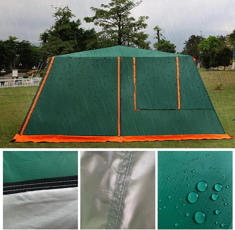 Dome Tent with Porch Automatic Pop Up Tent Sun Shelter Easy Set Up Double Layer Family Camping Tents with Carrying Bag for Outdoor Camping, Fishing
