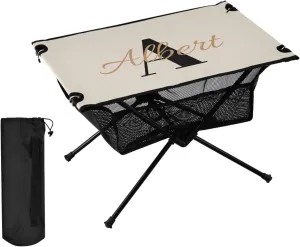 DOMIKING Beige Custom Portable Camping Table Personalized Folding Picnic Tables Camp Tables for Travel Outdoor Hike 23.6 * 15.7 * 15 in