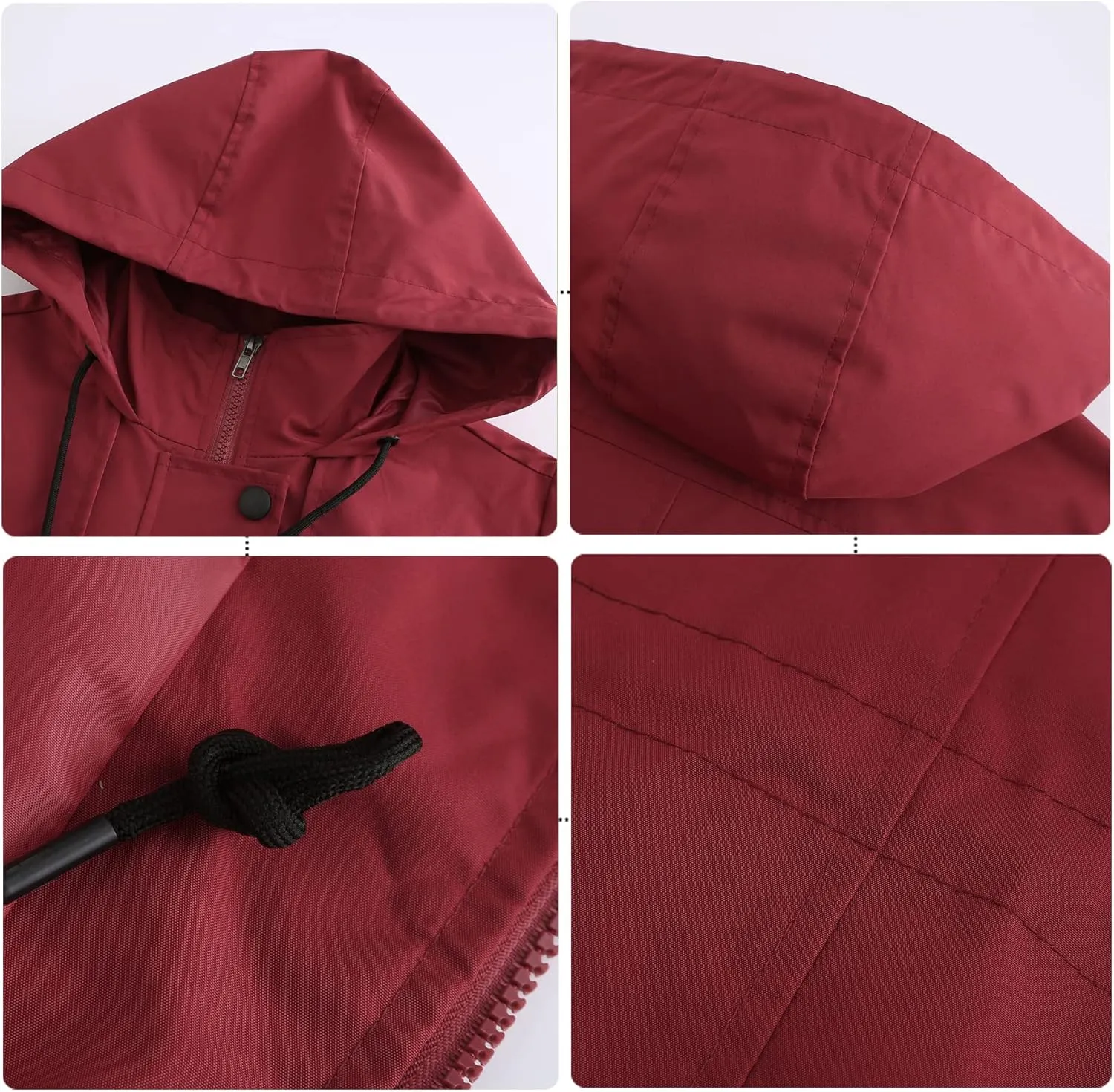 DOSLAVIDA Women's Rain Jacket Waterproof Hooded Windbreaker Lightweight Trench Coat Active Outdoor Raincoat With Hood
