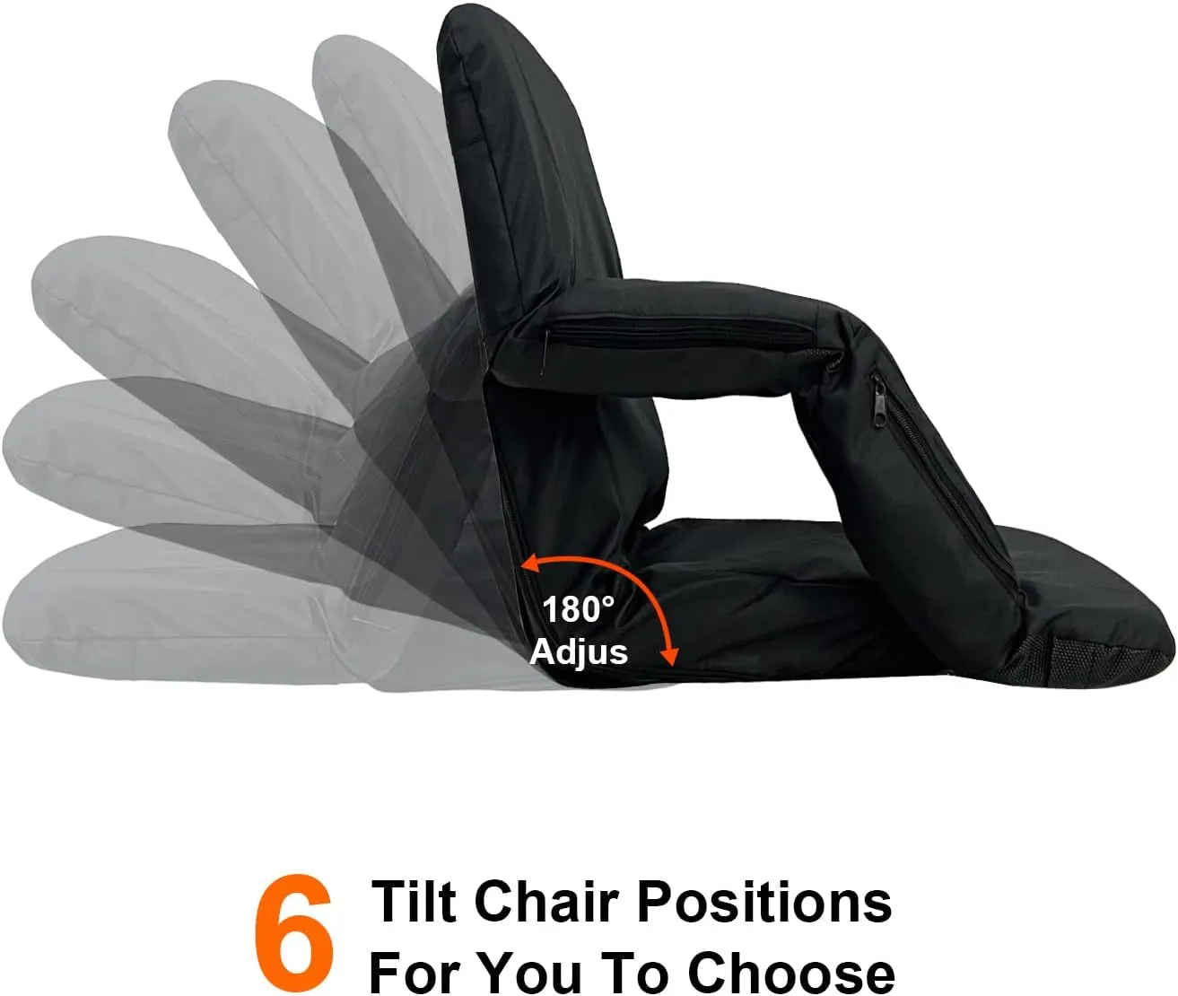 Double Heated Portable Reclining Bleachers Back Chair, Stadium Seats with Heated Back and Cushion, Outdoor Chair Cushion, Beach Chair , Stadium Chair with Back and Arm Support for Sport Events