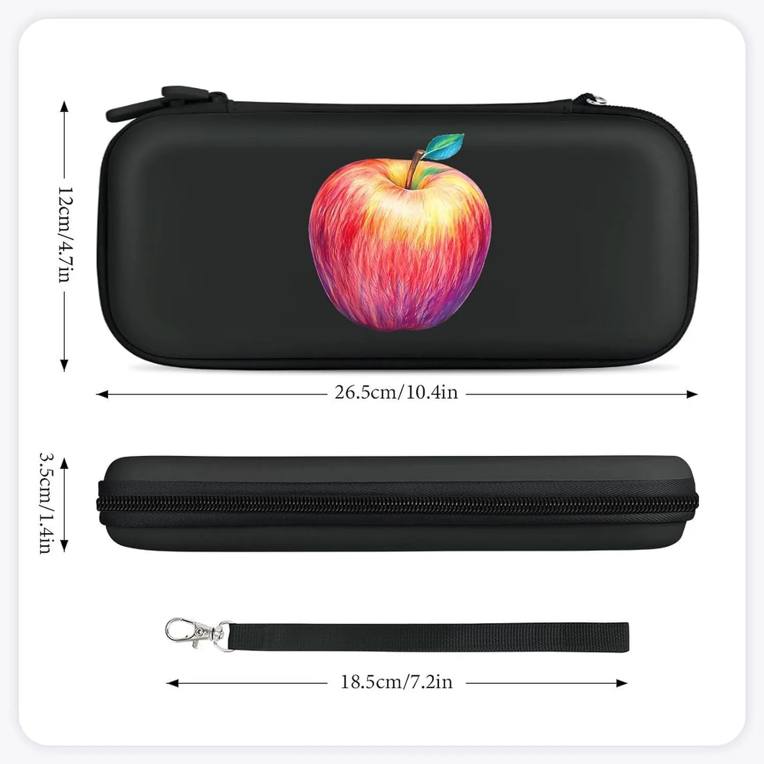 Drawing Fruit Compatible with Switch Carrying Case Hard Travel Game Bag Pouch with 15 Games Accessories