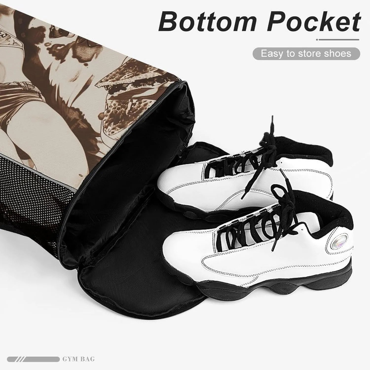 Drawstring Backpack Sport Gym Lying on Blanket Sackpack Bag With Side Pocket Resistant Sackpack for Women Men, 45.5x41.5x36cm