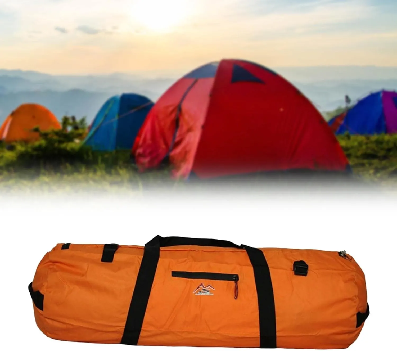 Durable Camping Tent Storage Bag Duffel Waterproof Case Picnic Outdoor Travel Bags Travel Accessories (Orange 90cmx30cm L)
