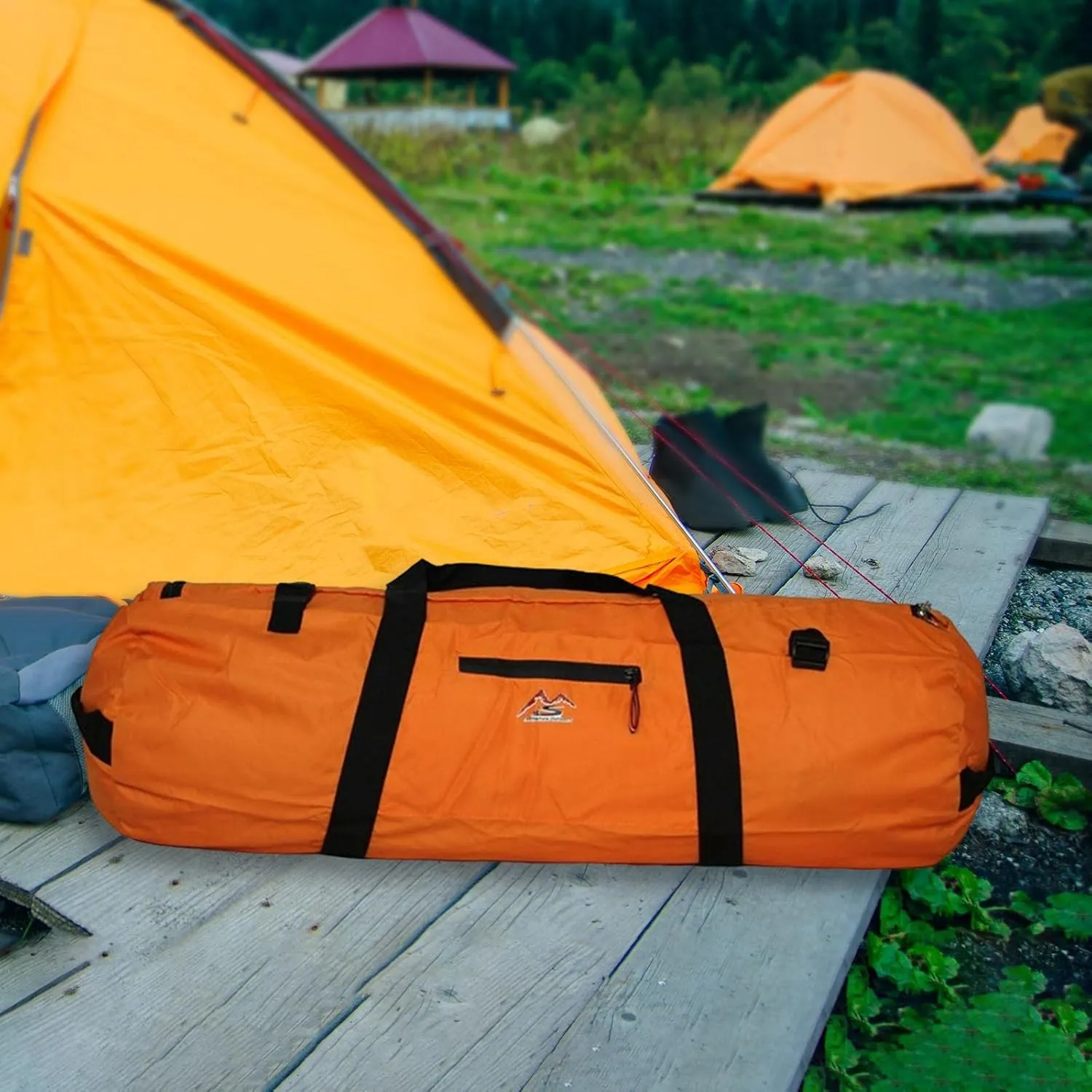 Durable Camping Tent Storage Bag Duffel Waterproof Case Picnic Outdoor Travel Bags Travel Accessories (Orange 90cmx30cm L)