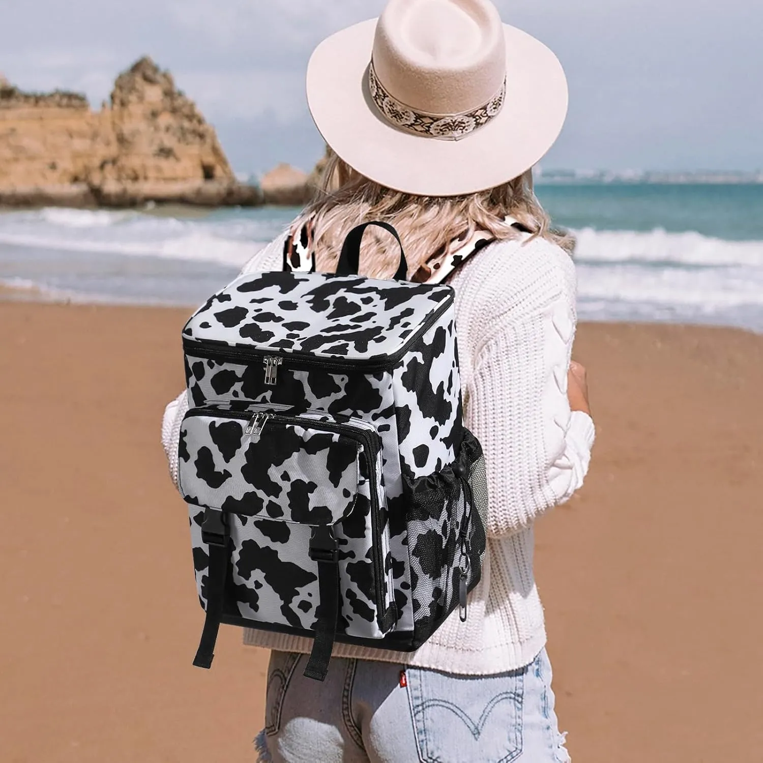 DYSHAYEN Cooler Backpack,Lightweight Backpack Cooler Insulated Leak Proof,30 Cans Soft Cooler Bag for Beach,Camping,Beach,Picnic,Lunch