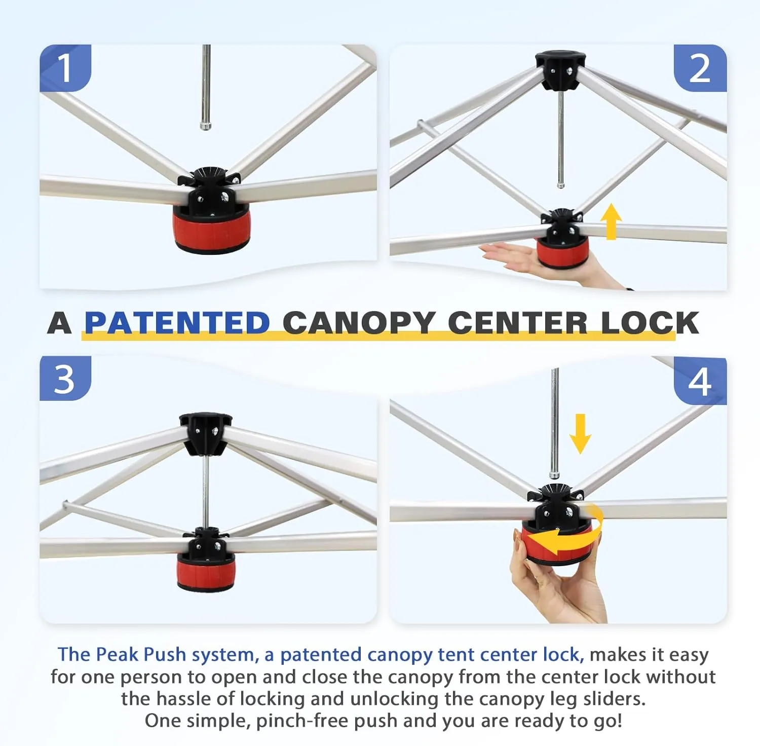 EAGLE PEAK Day Tripper 8x8 Aluminum Super-Lightweight Pop Up Canopy with 3 Removable Walls, Instant Outdoor Backpack Canopy Tent, Outside Beach Folding Sun Shelter, 8x8 Base 6x6 Top, Light Gray