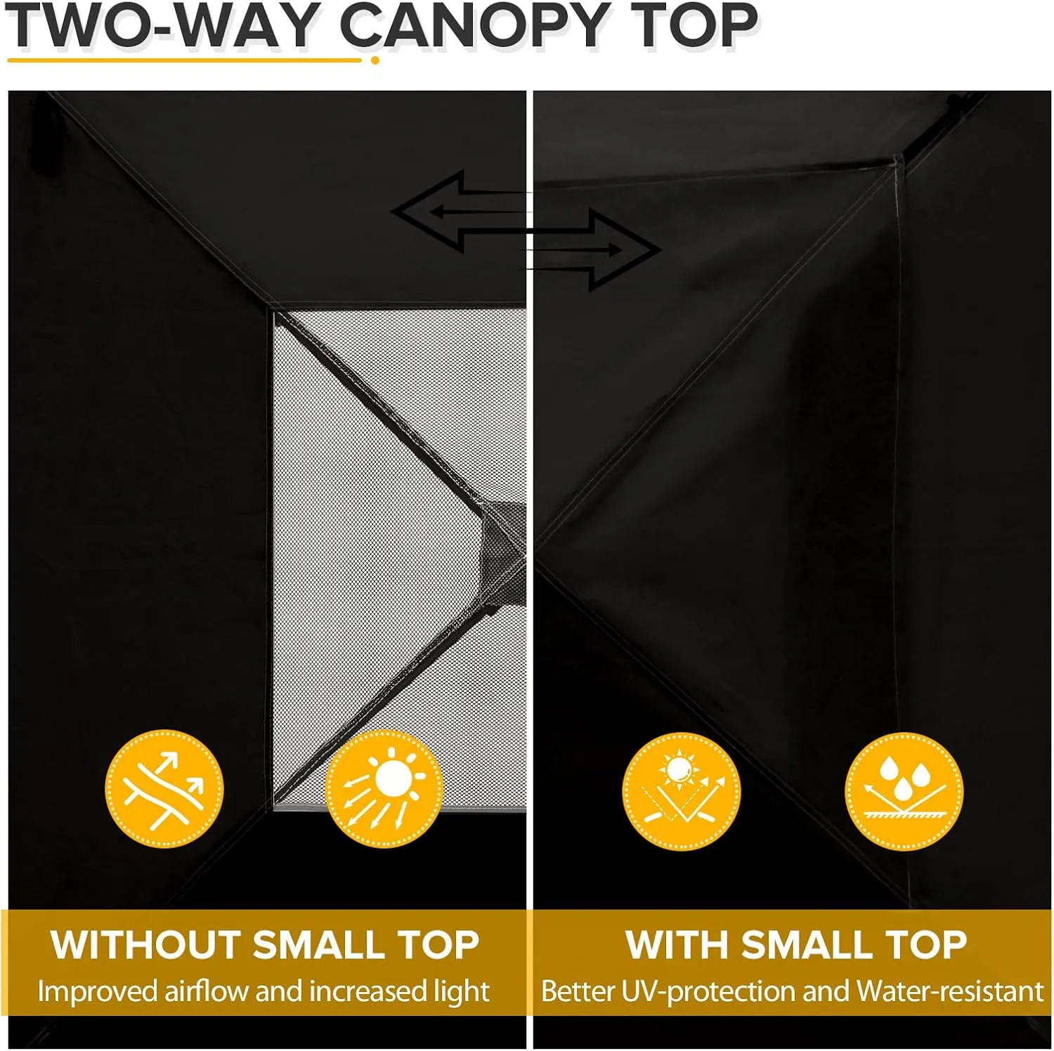 EAGLE PEAK Flex Ultra Compact 4x4 Pop-up Canopy Tent with Vented Top, Sun Shelter, Fast Set Up Changing Room, Portable Privacy Canopy for Camping, Photoshoots, and More (Black)