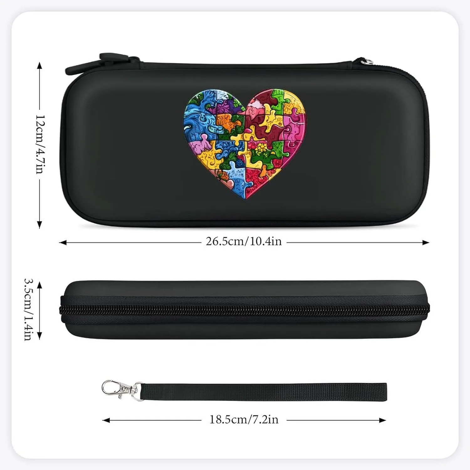 Earth Puzzle Heart Compatible with Switch Carrying Case Hard Travel Game Bag Pouch with 15 Games Accessories