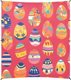 Easter Eggs Pattern Holidays Beach Tent & Canopy UPF50  Protection Lightweight Sun Shade with Sandbags and Shovel for Camping, Fishing, Backyard Fun