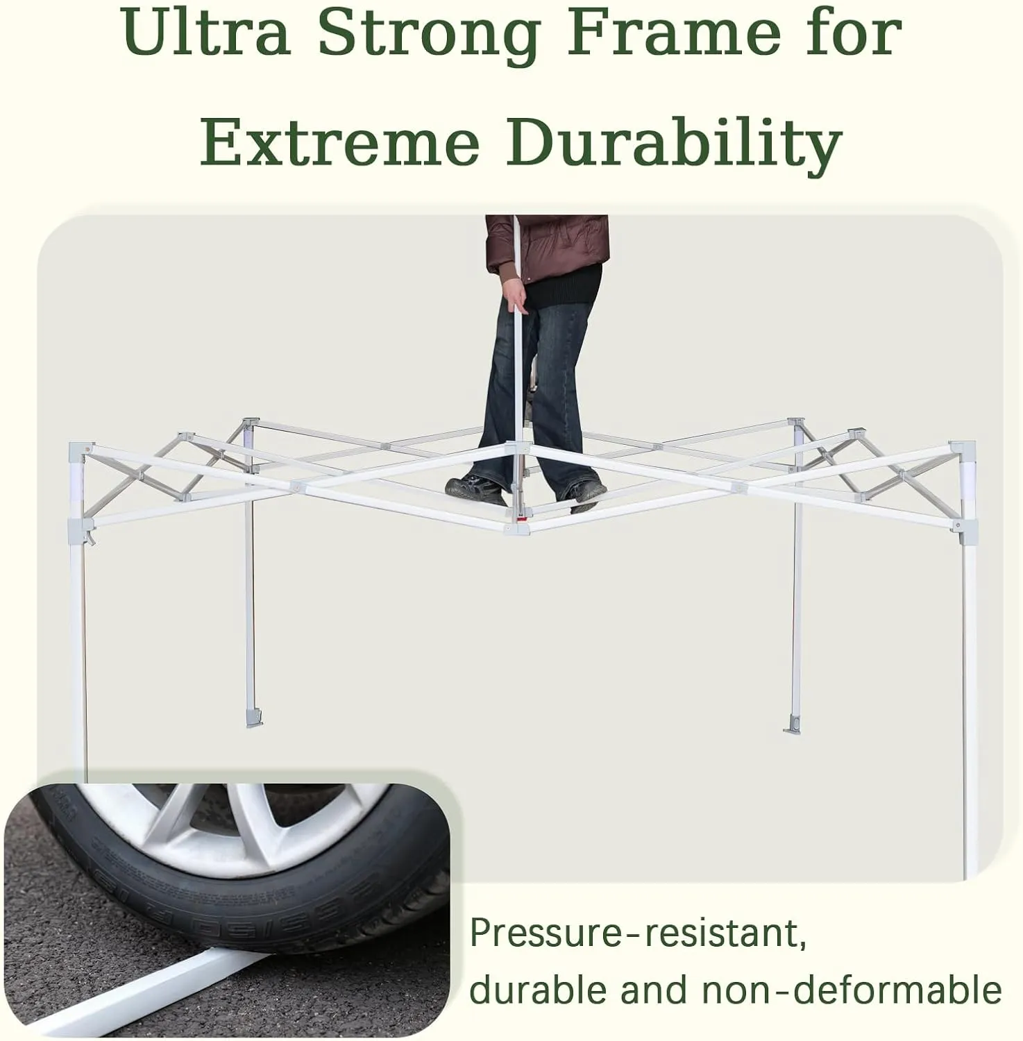 Easy 8x8 Pop Up Canopy Tent with Peak Tensioner, Heavy Duty for Commercial Use, Industry-Leading 3000mm Waterproof, 500D Silver Coated Top, Wheeled Bag, 4 Sandbags, Stakes & Ropes, White