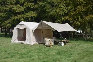 Easy Setup Inflatable Camping Tent for 7-8 People, Waterproof Canopy with Enhanced Ventilation, Beige