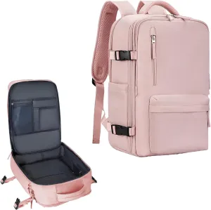 Easypack Usa Backpack, Easy Pack Backpack, 40L Expandable Carry on Flight Approved Travel Bag for Women Men, Pink
