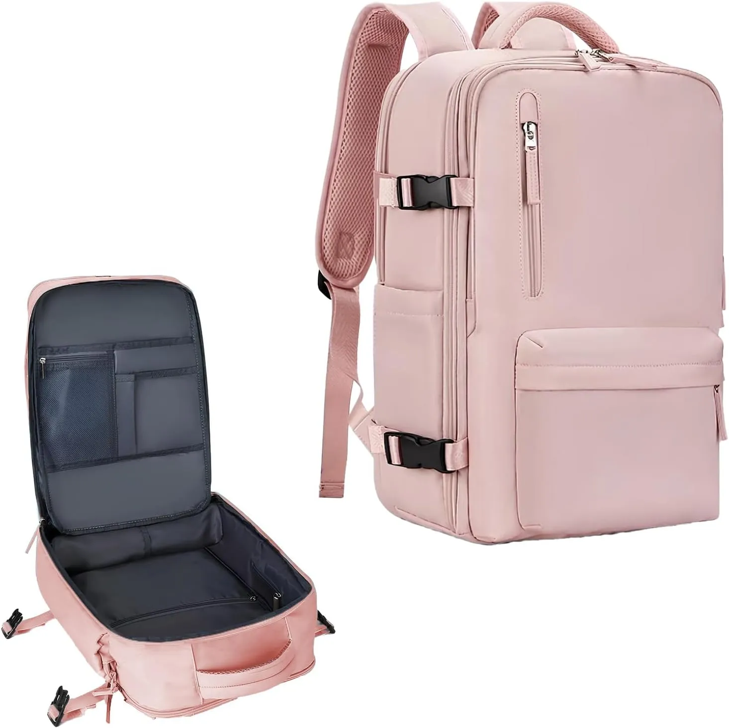 Easypack Usa Backpack, Easy Pack Backpack, 40L Expandable Carry on Flight Approved Travel Bag for Women Men, Pink