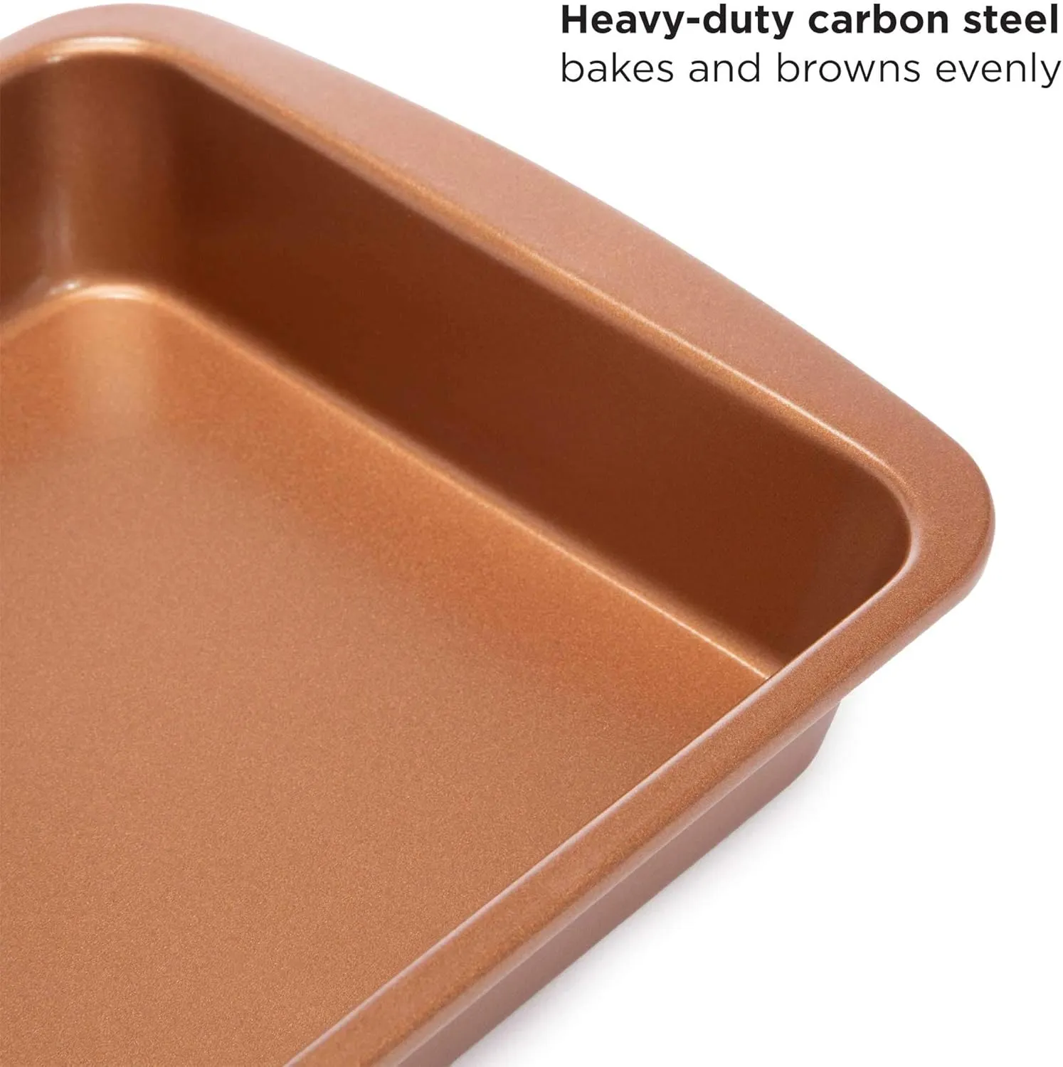 Ecolution Non-Stick Toaster Oven Bakeware Set 4-Piece, Carbon Steel, Easy to Clean and Perfect for Single Servings, Copper